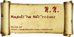 Mayböhm Nárciusz névjegykártya